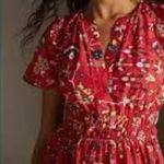 Anthropologie Somerset Maxi Dress XXSP Red Geometric Poplin Cottagecore Photo 2