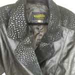 Whimsigoth Edgy Vintage Black Genuine Leather Cropped Moto Biker Jacket Textured Photo 4