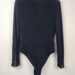 Retrofête Retrofete Zelia Bodysuit Black Deep V Long Sleeve Thong Size Large NWT Photo 4