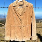 70’s Vintage Retro Western Suede Sherpa Tan Jacket Large Photo 0