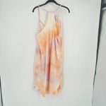 Boutique NWT  Peach‎ & Purple Tie Dye Slip Dress Medium Lacey Satin Slinky Midi Photo 5
