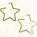 Star Hoop Earrings Gold Photo 0