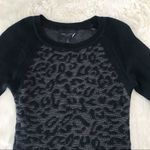 Romeo + Juliet Couture R+J COUTURE Leopard Print Sweater Dress Fitted Raglan Sleeve Black Gray Small Photo 2