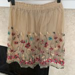 August Silk NWT Womens  Cream Floral Embroidered A Line Skirt Mesh Size S Photo 0