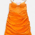 Oh Polly Orange Corset Mini Dress ⚡ Gold Chain Strap Y2K Clubwear size 4 new Photo 1