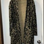 Tickled Teal  Green/Black Animal Print Open Front Cardigan size Small Photo 0