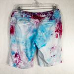 Daisy Fuentes Size 8 Shorts Singing Loud Tie Dye Handmade Blue Pink 11 Inch 1161 Photo 1
