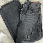 Levi Strauss & CO. Levi Black Distressed Jeans High-Rise Straight Photo 0