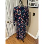 Croft & Barrow 3X Midi Dress Floral Belted Blue Stretch Work Boho V-neck New Photo 2
