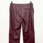 ASOS Faux Leather Ankle Grazer Pants in Dark Cherry Photo 4