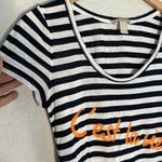 Banana Republic  T-Shirt C’est la Vie French Nautical Blue Stripe Summer Graphic Photo 3