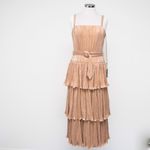 Mac Duggal  -  Gold Ruffle Tiered Buckle Detail Dress Photo 1