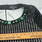 Luxology Laser Cut Out Sheath Dress W/Jeweled Round Neckline M Black/White Photo 4