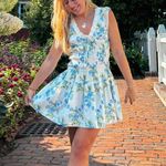 Sky to Moon Boutique Blue Floral Mini Dress Photo 0