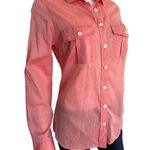 J.Crew Button Up Shirt size S Women Roll Tab Convertible Sleeves Red Coral NEW Photo 2