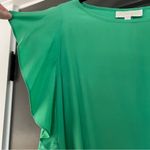 Britt Ryan  Emerald Green Silk Blouse with Ruffle Sleeves | S Photo 5