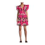 Ro's Garden Hunan Mini Dress Bazzar Pink Button Front Women's Size Small NWT Photo 13