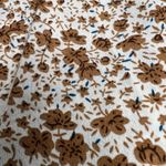 Floral Bohemian Midi Brown Blue Cream Long Sleeve Ruffled Neckline Sz 12 DresS Photo 6