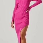 ASTR Pink Ribbed Midi Dress Photo 0
