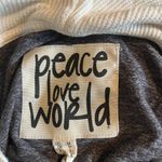 Peace Love World  Charcoal Gray Wrap Front Hoodie Size‎ Medium Photo 2