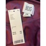 BDG  Red Wine Crop‎ Long Sleeve Ribbed Cutout Top Large Photo 2