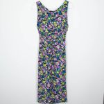 ZARA  Womens Floral Ruched Midi Sleeveless Tank Dress Size Small Feminine‎ Artsy Photo 4