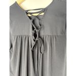 Chico's  Size 1 US M Blouse Black Long Sleeve Ruffle Bell Tie Back Detail Shirt Photo 3