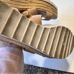Marc Fisher Tan Suede Leather Espadrille Platform Sandals Womens 10 Beachy Shoes Photo 2