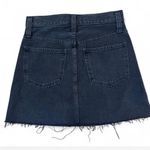 Madewell  rigid A-line black denim Mini Skirt with Raw Hem size 23 nwot Photo 1