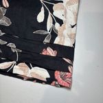 Nicole Miller  Peach‎ Cream Black Floral Linen Shift Dress Medium Short Sleeve Photo 6