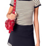 Maje Anthro black wool blend mini skirt with tulle mesh hemline size 38 medium Photo 0