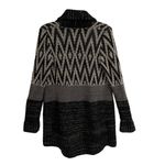 Lucky Brand  Stargazer Chevron wool blend open long cardigan women’s M black gray Photo 6