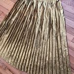 Jucca Lame Vintage Pleated Iridescent Party Cocktail Women's Midi Skirt Elastic Waist Gold Sz EU 44 Imported Italy Size M Photo 2