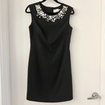 Eliza J . Embellished Crepe Sheath Cocktail Black Dress Size 6 Photo 1