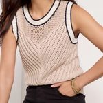 Evereve  Taupe Open Knit 100% Cotton Brooklyn Tank Sweater Vest Photo 0