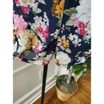 Love Riche Boutique Women Blue Floral Polyester Long Sleeve V-Neck Romper Size S Photo 3