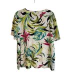 Chico's  Women's White 3 Tropical Floral Print V Neck Short‎ Sleeve Top Size XL Photo 8