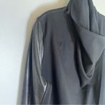 Spanx Faux Leather Drape Front Jacket Black Sz L Photo 3