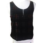 J.Crew  Velour Stewart Tank Top Black Tartan Plaid Size 6 lined Photo 1