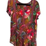 Soft Surroundings  Top Womens Medium Tropical Floral Travel Vacation Beach Resort Photo 0