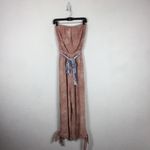 Free People Just Float Pink Tie Dye Strapless Cozy Relaxed Jumpsuit Small Photo 3