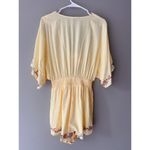 Forever 21  Women's Yellow Floral Embroidered Tie Front Romper Size S Photo 2