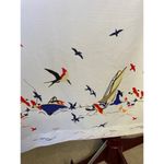 Shirt dress 1970s nautical birds sail boat white red blue Size XL Photo 1