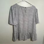 Apt. 9  Ruffle Peplum Top Vintage Waves White Black XL Photo 6