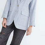 Madewell ‎ Larsen linen blend windowpane relaxed two button blazer jacket medium Photo 0