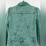 &merci &merci En Merci Acid Wash Denim Mini Dress Jean Balloon Sleeve Green Blue Small Photo 7