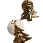 Vintage Avon Gold Christmas Tree Post Earrings Stocking Stuffers Photo 0