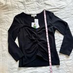 Nation Ltd Mikaela Top Jet Black Ruched NEW Small Photo 4