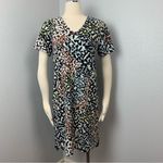Christian Siriano Multicolor Animal Print Tunic Shift Shirt Dress Black Size M Photo 1