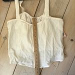 Colsie NWT Women's Cream White Textured Cotton Flowy Button Down Tank Top M Size M Photo 7